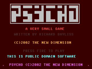 Psycho title screen for Commodore 64